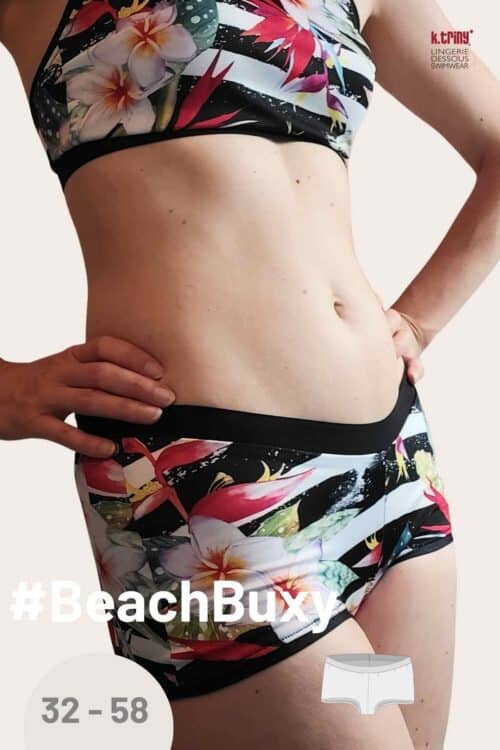 Bikinislip im Hotpant-Stli #BeachBuxy Schnittmuster, Größen 32-58 zum selber nähen, k.triny* lingerie