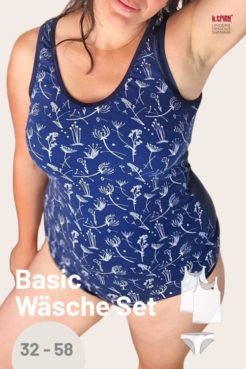 Unterwäsche-Set Schnittmuster #BasicWäscheSet bestehend aus Hemdchen und Höschen Größen 32-58 zum selber nähen, k.triny* lingerie
