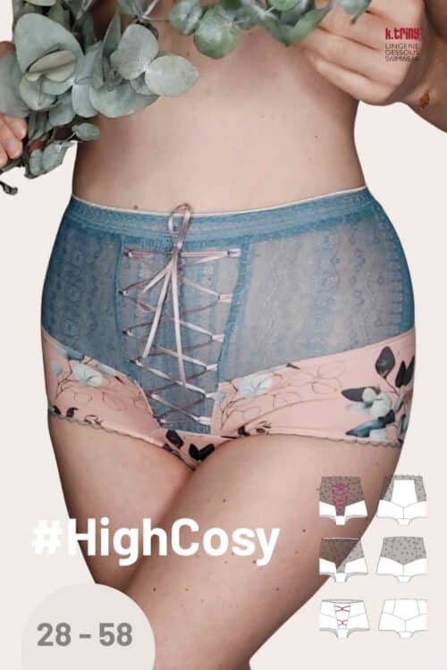 Taillenslip mit Spitze Schnittmuster #HighCosy, Größen 28-58 zum selber nähen, k.triny* lingerie