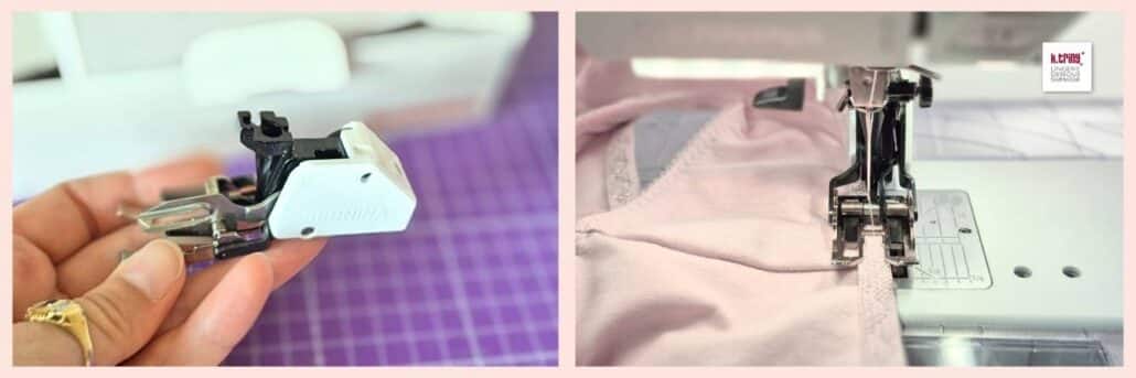 Bernina B480 im Test bei k.triny* lingerie, Obertransport, Geradstichplatte und andere Näh-Tools